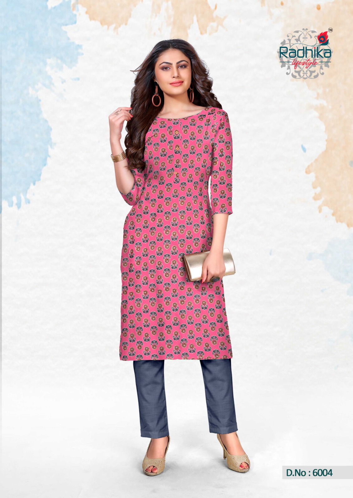 Traditional Vol 6 By Radhika Desginer Cotton Kurtis Wholesale Market In Surat
